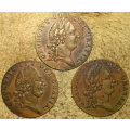 Great Britain: Three (x3) King George III Spade Guinea Brass Tokens dated 1790