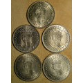 Union 1951, 1953, 1954, 1957, 1958 Silver 2½ Shillings