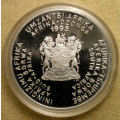 1995 Proof Silver 2 Rand - RUGBY. In Case with Certificate