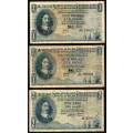 1955 & 1959 MH deKock One Pound and G RIissik 2 Rand Banknotes
