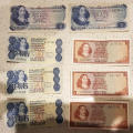 Collection of 1 Rand and 2 Rand Banknotes, TW de Jongh, Mostly in EF Condition