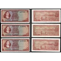 Collection of 1 Rand and 2 Rand Banknotes, TW de Jongh, Mostly in EF Condition