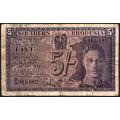 Southern Rhodesia: 1943 King George Vi 5 Shillings Banknote