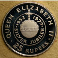 Seychelles: Proof Silver Crown (25 Rupees) for the Silver Jubilee of Queen Elizabeth II in 1977
