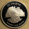 St. Helena: Proof Silver Crown (25 Pence) for the Silver Jubilee of Queen Elizabeth II in 1977