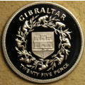 Gibraltar: Proof Silver Crown (25 Pence) for the Silver Jubilee of Queen Elizabeth II in 1977
