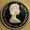 Gibraltar: Proof Silver Crown (25 Pence) for the Silver Jubilee of Queen Elizabeth II in 1977