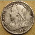 Great Britain: 1900 Queen Victoria Old-Head Silver Half Crown