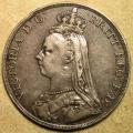 Great Britain: 1891 Queen Victoria Jubilee-Head Silver Crown