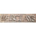 Large Vintage Barclays Bank Brass lettering - A must for signage collectors (unusual)
