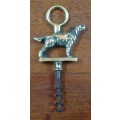 Vintage brass corkscrew - English setter