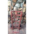 Vintage wood framed trolley - very heavy. Used for carting wool bales?