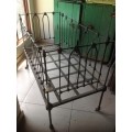 Vintage cast iron baby cot (on wheels) - Black