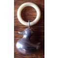 Vintage baby rattle / teething ring (Duck)