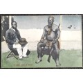 Rare antique South African picture postcard showing Zulu chief  - mint condition