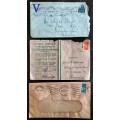 World War II philately - 3 envelopes