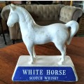 Vintage Whiskey White Horse ceramic advertising figure
