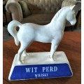 Vintage Whiskey White Horse ceramic advertising figure
