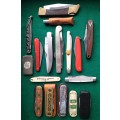 Collection of 17 vintage pocket knives