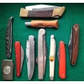 Collection of 17 vintage pocket knives