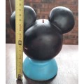 Vintage rubber Mickey Mouse money box / piggy bank / savings box
