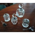 Range of small cut glass perfume bottles (X4)