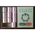 Vintage boxed Cotton thread / Coats Super Sheen (Rosy Dawn x 10)