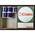 Vintage boxed Cotton thread / Coats Super Sheen (Purple x 5)