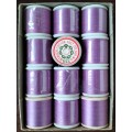 Vintage boxed Cotton thread / Coats Super Sheen (purple x 12)