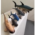 Collection of plastic sharks (x7)