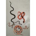 Collection of plastic toy snakes (x 6)