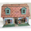 Vintage tin toy house - USA made