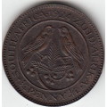 SA Union Bronze 1924 1/4 Penny in Excellent Condition