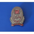 Very Old Hoer Meisieskool Bloemhof - Stellenbosch Badge - Belonged to Loumie Compion self engraved o