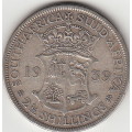 SA Union Silver 1939 Half Crown