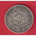 SA Union 1933 Silver Six Pence