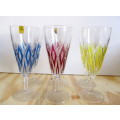 Vintage Retro French Reims Harlequin Chanpagne Glasses - Set of Six - Made in France