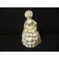 Ornate Young Victorian Girl Silver Toned Bell, Made in England.