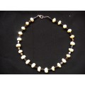 Vintage Faux Freshwater Pearls and Hematite Necklace. 40cm.
