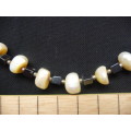 Vintage Faux Freshwater Pearls and Hematite Necklace. 40cm.