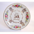 Vintage Golden 50th Anniversary Plate - Avon by Wood & Sons England 20cm. Excellent Condition.