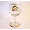 ERII Coronation 1953 Single Wine Glass, Gold finishes.