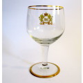 ERII Coronation 1953 Single Wine Glass, Gold finishes.