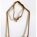 Vintage Ethnic Clay Bead Neclace on leather string. 75cm.