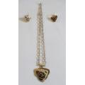 Vintage Fashion Jewelry necklace and Earring Set. 50cm