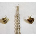 Vintage Fashion Jewelry necklace and Earring Set. 50cm