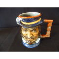 Vintage Italian Ceramic Character Face Mug- Capodimonte. 12,5 cm high.