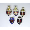 Highly Collectable Set of 5 Bood Donor Badges. Awarded 25 to 75 Cum Laude.