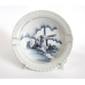 Vintage Blue and White Hand Painted Dutch windmill Ashtray Holland. 12cm diameter.