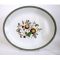 Vintage (1960s) Alfred Meakin Hereford Oval Meat Serving Platter. Olive band. Large 38cm diameter.